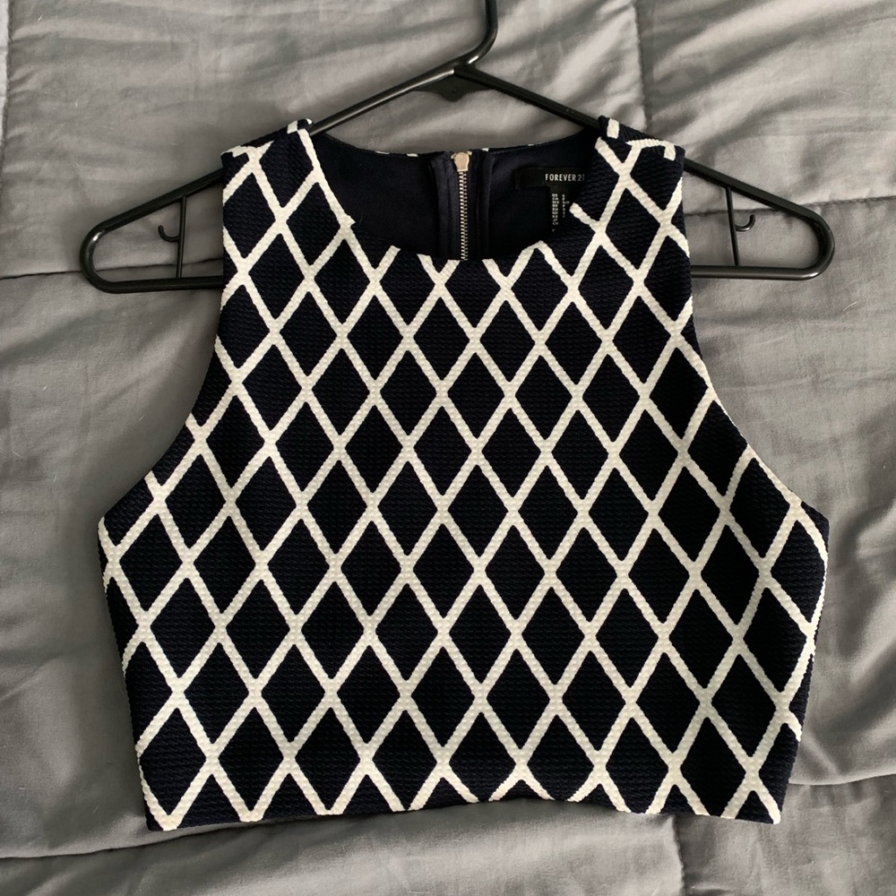 Navy crop zip up from forever 21